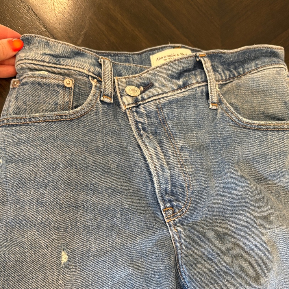Abercrombie & Fitch Women's Light Blue High Rise Jeans